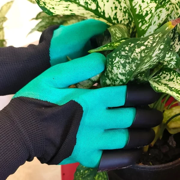 Gant de jardinage avec griffes intégrées plastique – Creusez, plantez et désherbez sans outils – Gain de temps et confort – Image 2