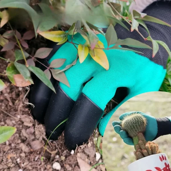 Gant de jardinage avec griffes intégrées plastique – Creusez, plantez et désherbez sans outils – Gain de temps et confort – Image 4