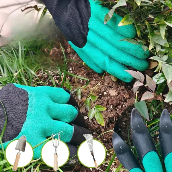 Gant de jardinage avec griffes intégrées plastique – Creusez, plantez et désherbez sans outils – Gain de temps et confort – Image 5