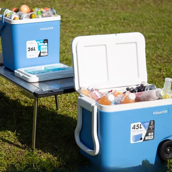 Glacière rigide avec roulettes plage – Grande capacité 28L – Conservez frais vos boissons tout l'été sans effort – Image 2