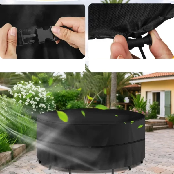 Housse de protection mobilier jardin imperméable – Protège durablement contre pluie, neige et UV – Extérieur propre et sec – Image 3