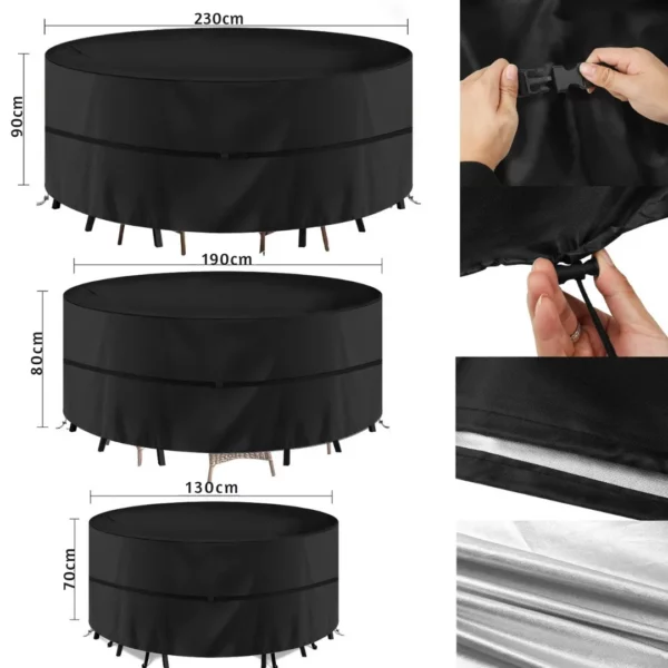 Housse de protection mobilier jardin imperméable – Protège durablement contre pluie, neige et UV – Extérieur propre et sec – Image 4