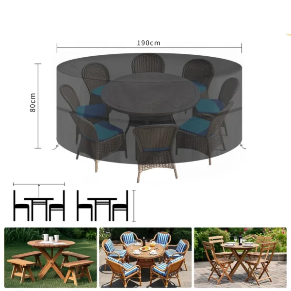 Housse de protection mobilier jardin imperméable – Protège durablement contre pluie, neige et UV – Extérieur propre et sec – Image 6