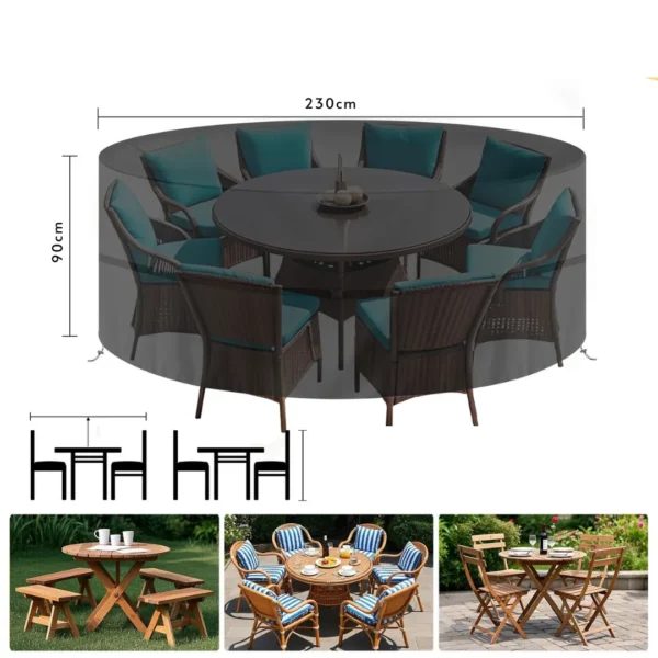 Housse de protection mobilier jardin imperméable – Protège durablement contre pluie, neige et UV – Extérieur propre et sec – Image 7