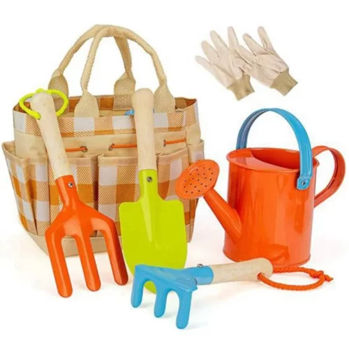 Kit enfant outils jardin avec sac toile – Apprenez à jardiner en s’amusant – Cadeau créatif et éducatif dès 3 ans