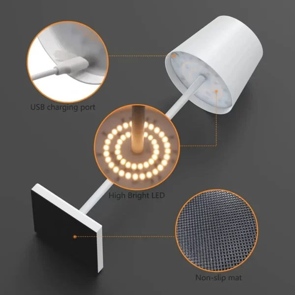 Lampe de table extérieure rechargeable led – Image 4