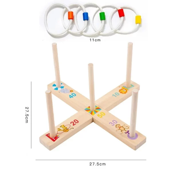 Mini jeu lancer anneaux bois enfants – Image 4