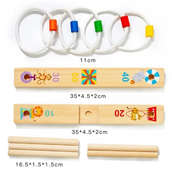 Mini jeu lancer anneaux bois enfants – Image 5
