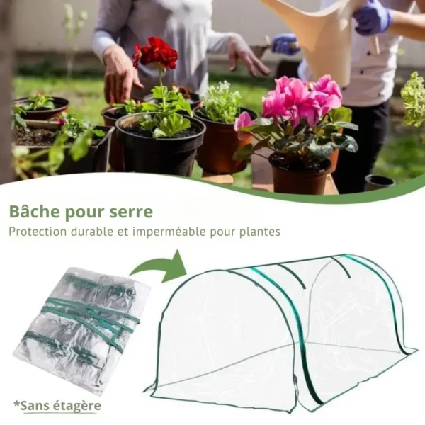 Mini serre tunnel plastique pour potager – Protège vos cultures du froid et accélère la croissance des légumes – Image 2