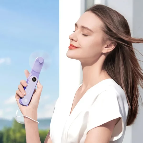 Mini ventilateur de poche 3 en 1 – Refroidissement instantané nomade – USB rechargeable, miroir & lumière intégrés – Image 2