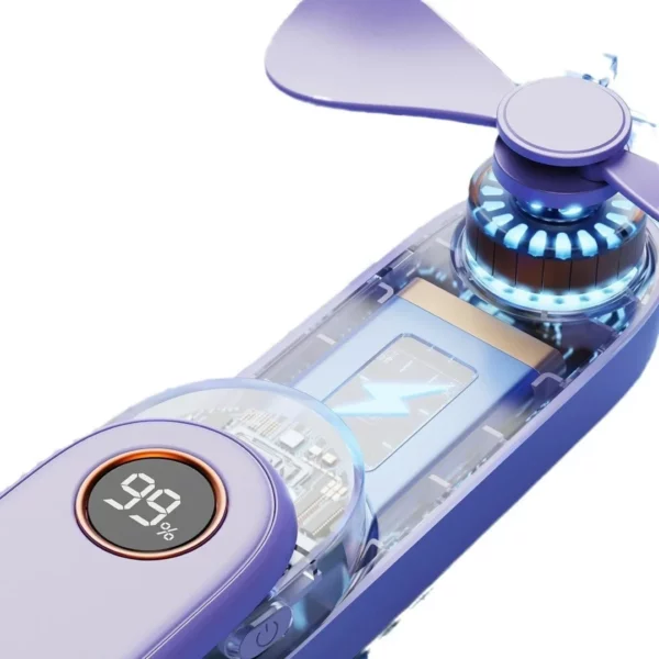 Mini ventilateur de poche 3 en 1 – Refroidissement instantané nomade – USB rechargeable, miroir & lumière intégrés – Image 5