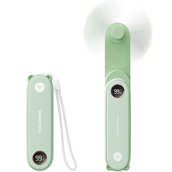 Mini ventilateur de poche 3 en 1 – Refroidissement instantané nomade – USB rechargeable, miroir & lumière intégrés – Image 6