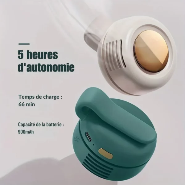 Mini ventilateur portable sans pale avec bouton – Rafraîchissement instantané partout – Silencieux et léger pour l’été – Image 3
