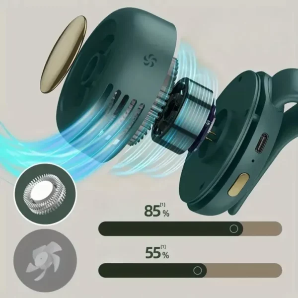 Mini ventilateur portable sans pale avec bouton – Rafraîchissement instantané partout – Silencieux et léger pour l’été – Image 5
