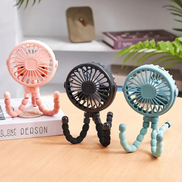 Mini ventilateur poulpe rechargeable par USB – Ultra compact et flexible pour une fraîcheur nomade partout – Image 2