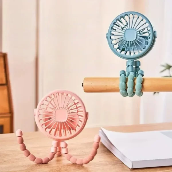 Mini ventilateur poulpe rechargeable par USB – Ultra compact et flexible pour une fraîcheur nomade partout – Image 3