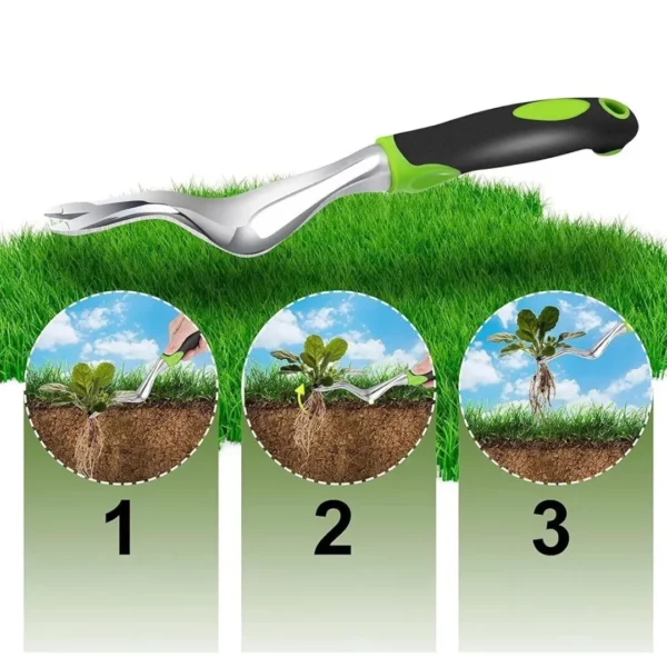 Outil désherbeur manuel à tête fine – Enlève les mauvaises herbes sans effort, précis et ergonomique pour jardin impeccable – Image 3