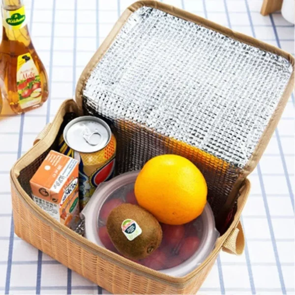 Panier pique nique en osier isotherme – Élégant et pratique pour repas frais en extérieur – Image 4