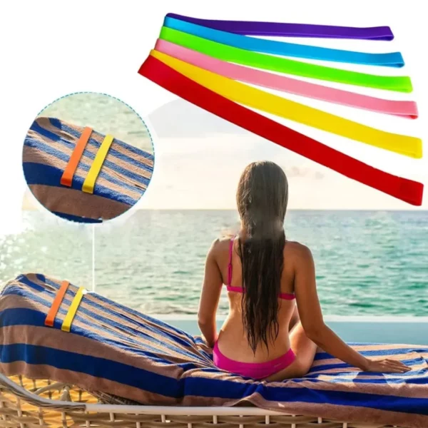 Pinces à serviettes de plage en caoutchouc – Anti-vent, maintien parfait sur transat ou sable
