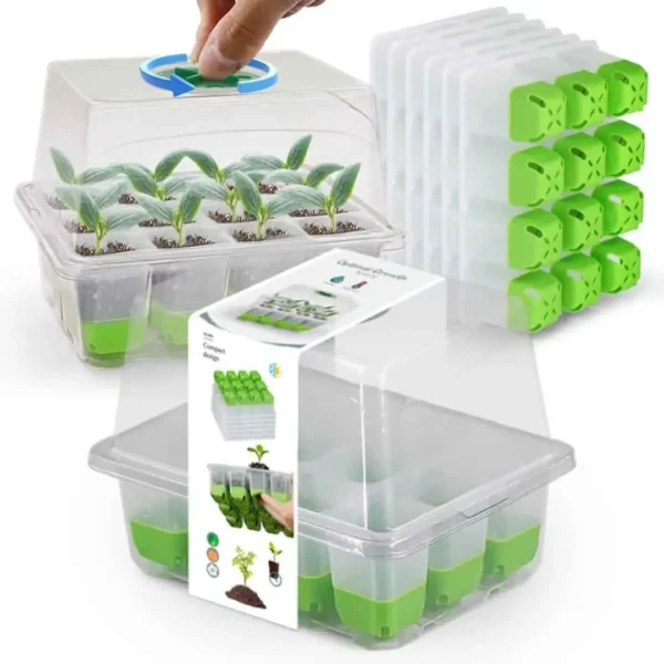 Plateau semis alvéolé avec couvercle transparent – Germination rapide et protégée – Idéal jardinage facile et réussi – Image 2