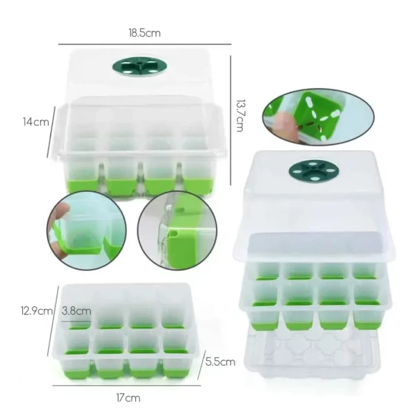 Plateau semis alvéolé avec couvercle transparent – Germination rapide et protégée – Idéal jardinage facile et réussi – Image 8