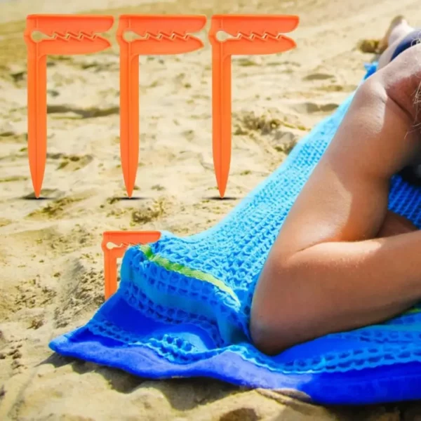 Porte serviette à planter dans le sable – Pratique pour la plage, garde vos affaires au sec et sans sable – Image 4