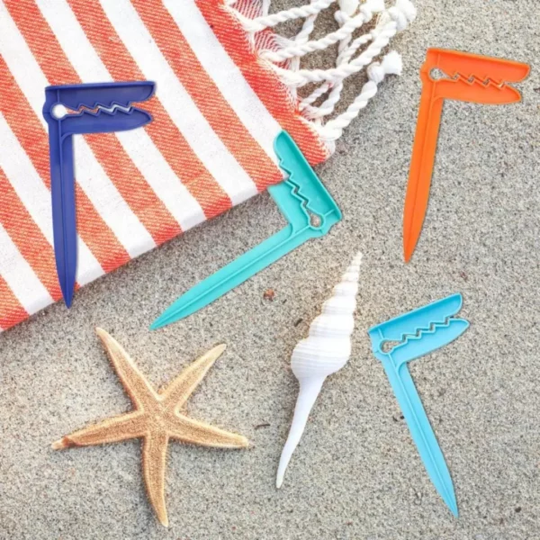 Porte serviette à planter dans le sable – Pratique pour la plage, garde vos affaires au sec et sans sable – Image 6