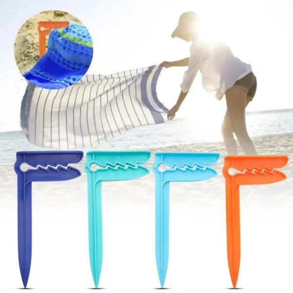 Porte serviette à planter dans le sable – Pratique pour la plage, garde vos affaires au sec et sans sable – Image 7