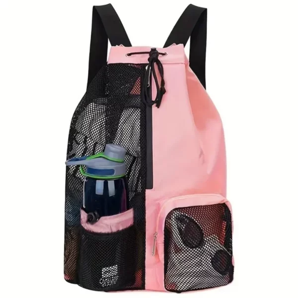 Sac à dos de plage en maille – Ultra léger et respirant, idéal pour serviettes mouillées et sable – Image 10
