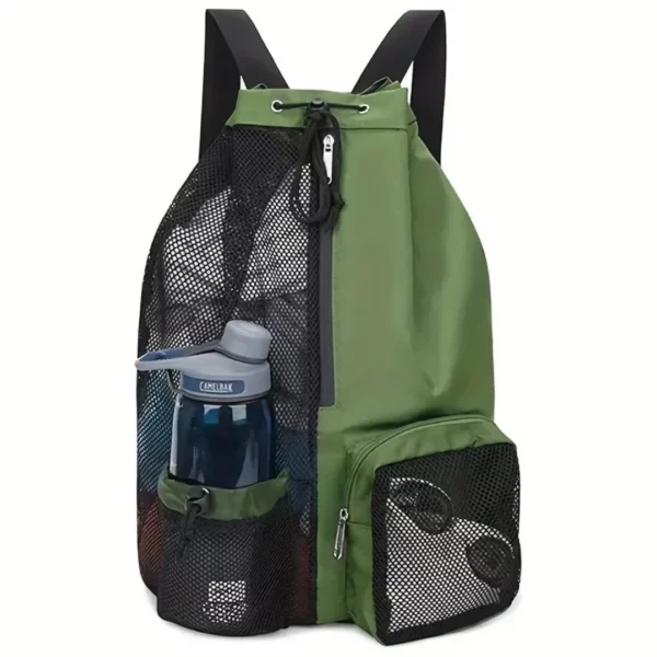 Sac à dos de plage en maille – Ultra léger et respirant, idéal pour serviettes mouillées et sable – Image 11