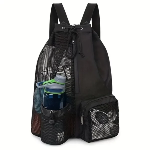Sac à dos de plage en maille – Ultra léger et respirant, idéal pour serviettes mouillées et sable – Image 12