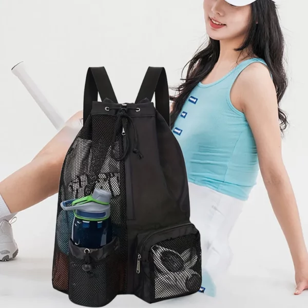Sac à dos de plage en maille – Ultra léger et respirant, idéal pour serviettes mouillées et sable – Image 3