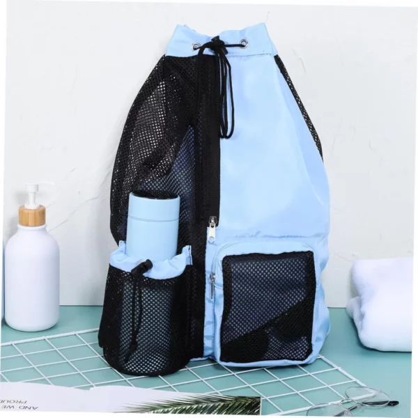Sac à dos de plage en maille – Ultra léger et respirant, idéal pour serviettes mouillées et sable – Image 8