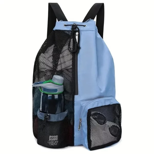Sac à dos de plage en maille – Ultra léger et respirant, idéal pour serviettes mouillées et sable – Image 9