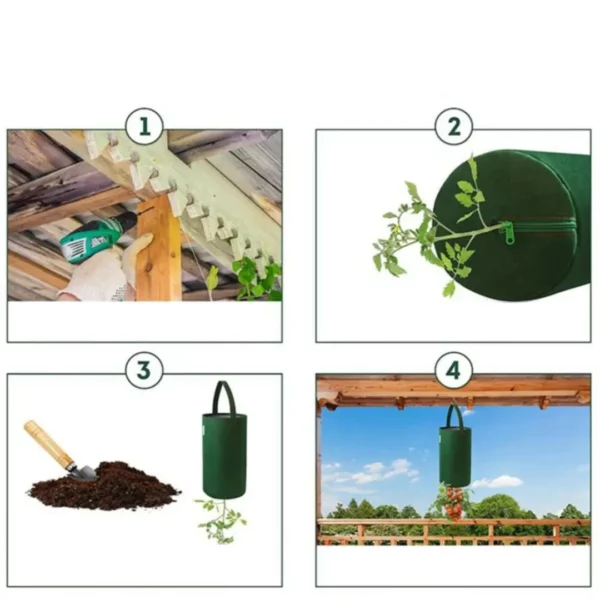 Sac de plantation tomates avec anses – Récoltez facilement vos tomates maison sans potager – Pratique et réutilisable – Image 4