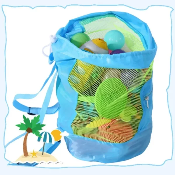 Sac en maille pour rangement de jouets de plage – Séchage rapide et sable filtré, idéal vacances enfants – Image 4