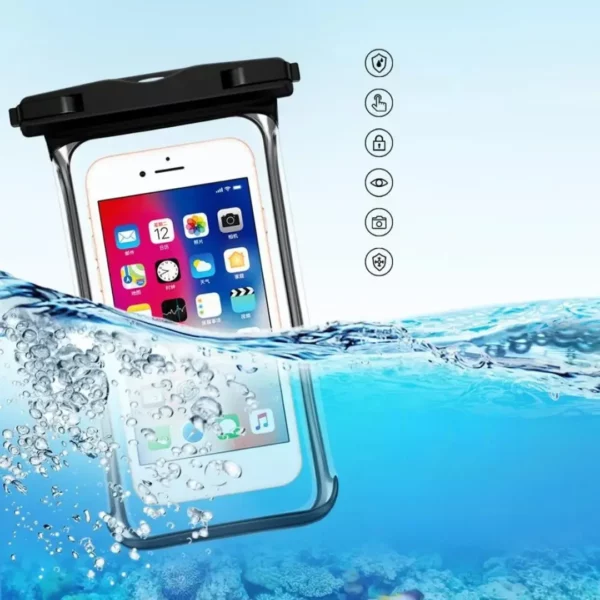 Sac étanche téléphone pour la plage – Protège de l'eau et du sable – Utilisable écran tactile – Idéal vacances et baignade