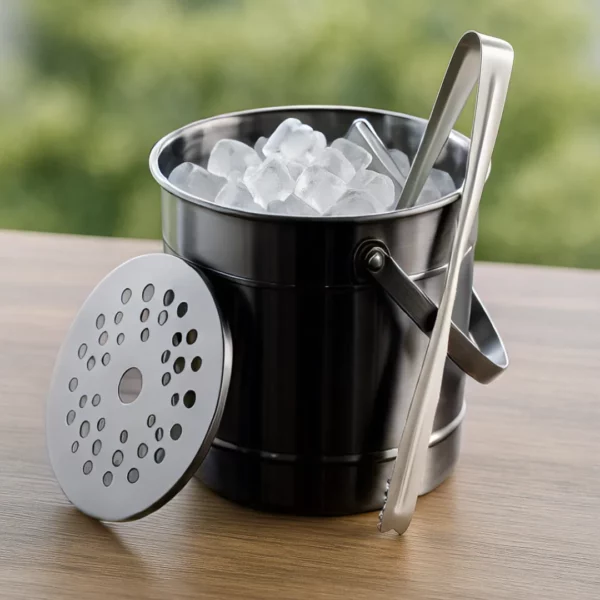 Seau à glace inox avec pince – Image 3