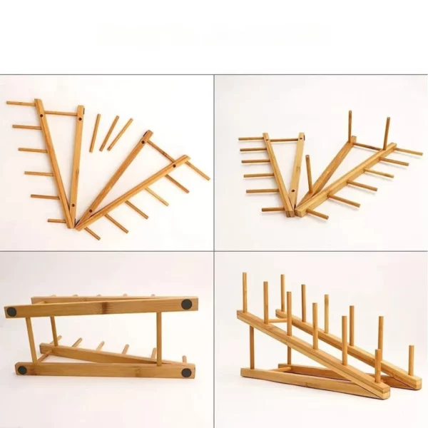 Support en bois pour assiettes jetables – Image 5