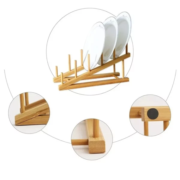 Support en bois pour assiettes jetables – Image 6