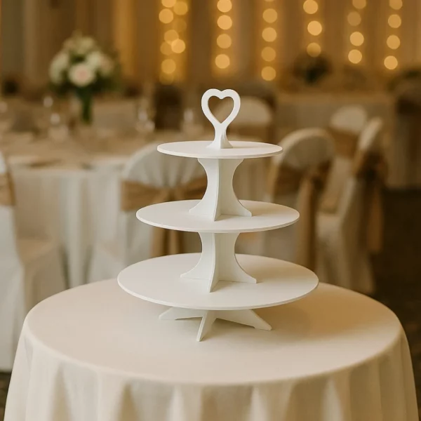 Support gâteaux étage plastique blanc – Image 6