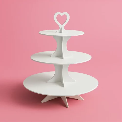 Support gâteaux étage plastique blanc