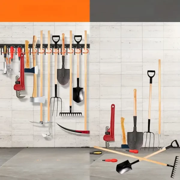 Support pour outils de jardin mural plastique – Rangement mural pratique et gain de place pour outils de jardinage – Image 3
