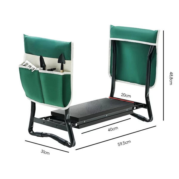 Tabouret de jardin pliable avec coussin genoux – Confort optimal pour jardiner sans douleur – Léger et facile à ranger – Image 2