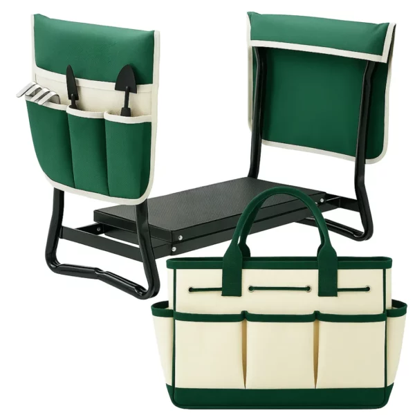 Tabouret de jardin pliable avec coussin genoux – Confort optimal pour jardiner sans douleur – Léger et facile à ranger – Image 8