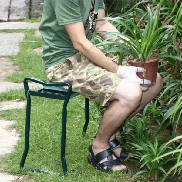 Tabouret de jardinage pliable avec rangement – Image 2