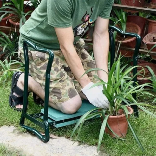 Tabouret de jardinage pliable avec rangement – Image 3