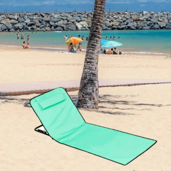Tapis de plage avec dossier repliable – Confort optimal pour bronzer sans effort – Léger et facile à transporter – Image 2