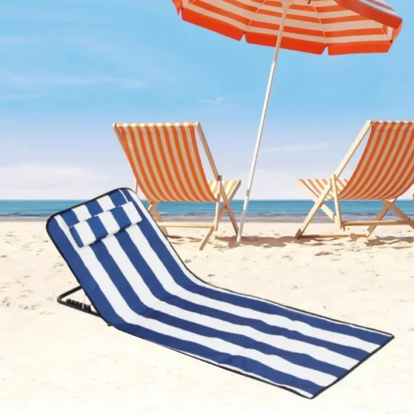 Tapis de plage avec dossier repliable – Confort optimal pour bronzer sans effort – Léger et facile à transporter