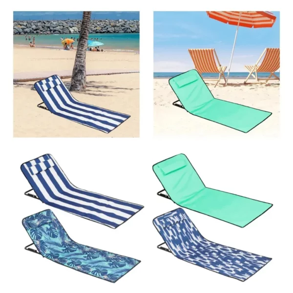 Tapis de plage avec dossier repliable – Confort optimal pour bronzer sans effort – Léger et facile à transporter – Image 5